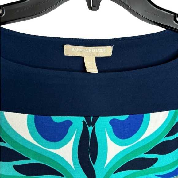 Banana Republic Blue AbstractColor Block Shift Dress Size Small Petite - Picture 3 of 7